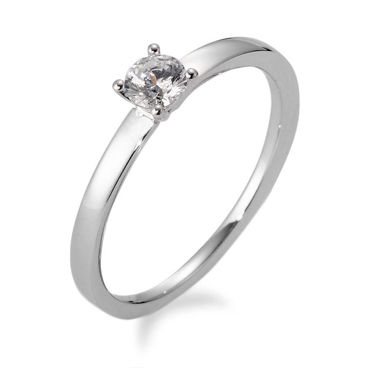 Bague solitaire Argent Rhodié