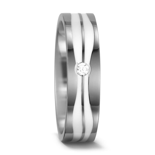 Partnerring Titan, Keramik Diamant weiss, 0.05 ct, w-si