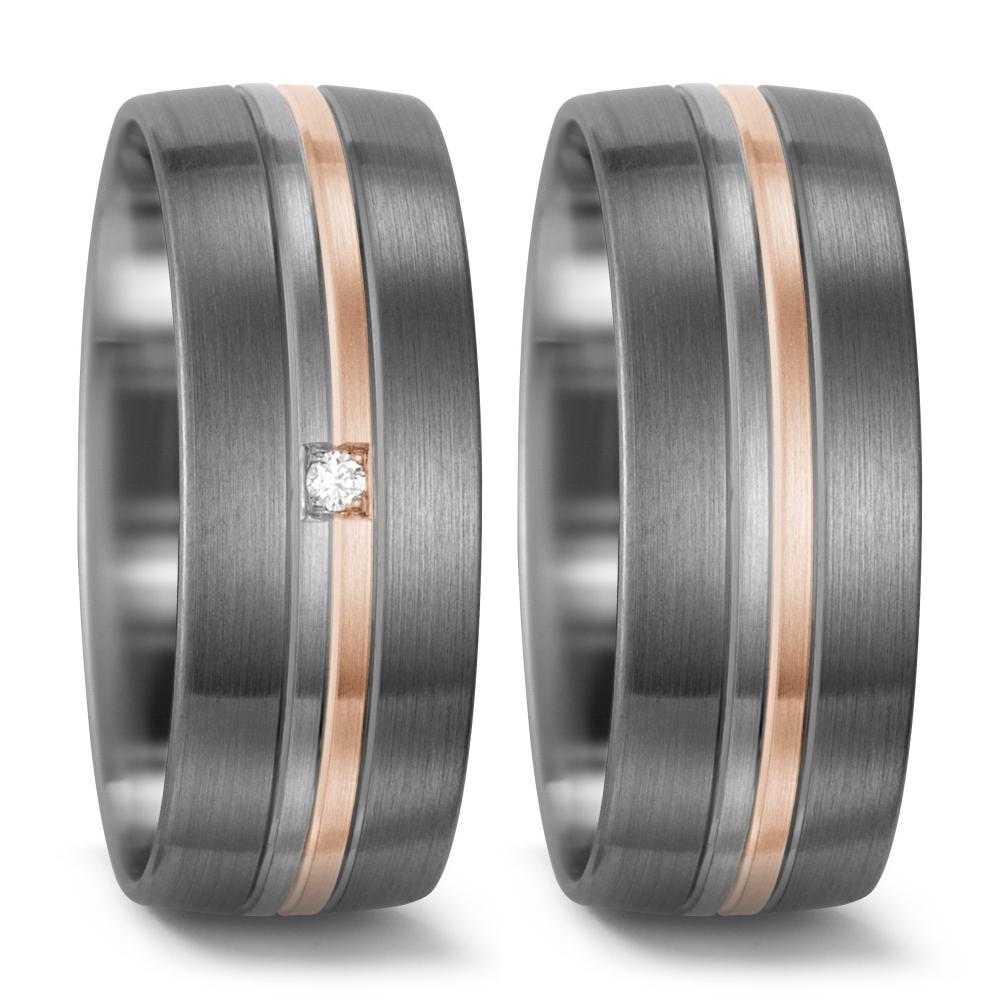 Partnerring 500 Palladium, 585/14 K Weissgold, 585/14 K Rosegold