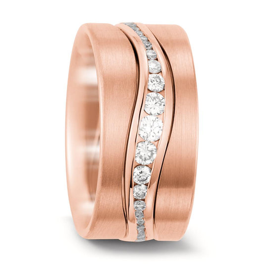 Partnerring 750/18 K Rosegold Diamant 0.75 ct, 39 Steine, tw-vsi