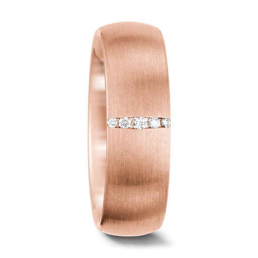 Partnerring 750/18 K Rosegold Diamant weiss, 0.045 ct, 5 Steine, tw-vsi