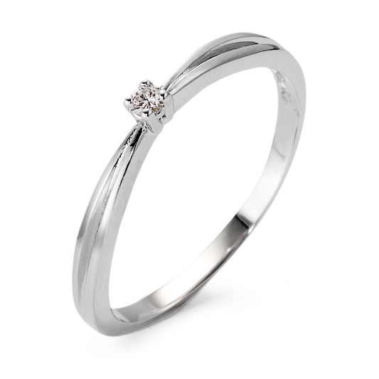 Bague solitaire Or blanc 18K Diamant 0.03 ct, vsi