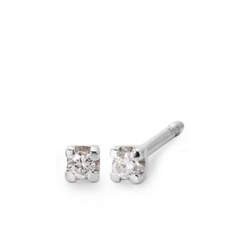 Ohrstecker 750/18 K Weissgold Diamant 0.06 ct, 2 Steine, vsi