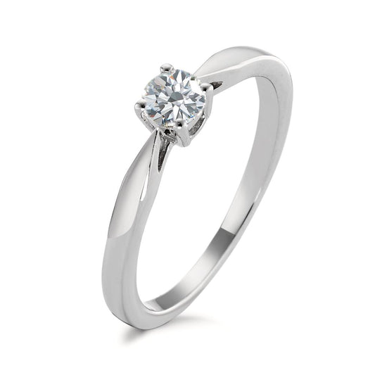 Bague solitaire Or blanc 18K Diamant blanc, 0.25 ct, w-si