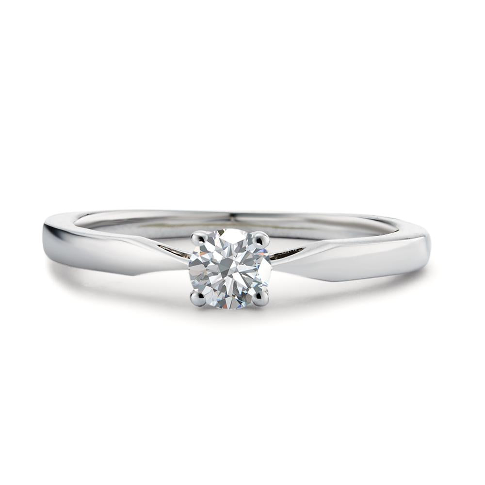 Bague solitaire Or blanc 18K Diamant blanc, 0.25 ct, w-si