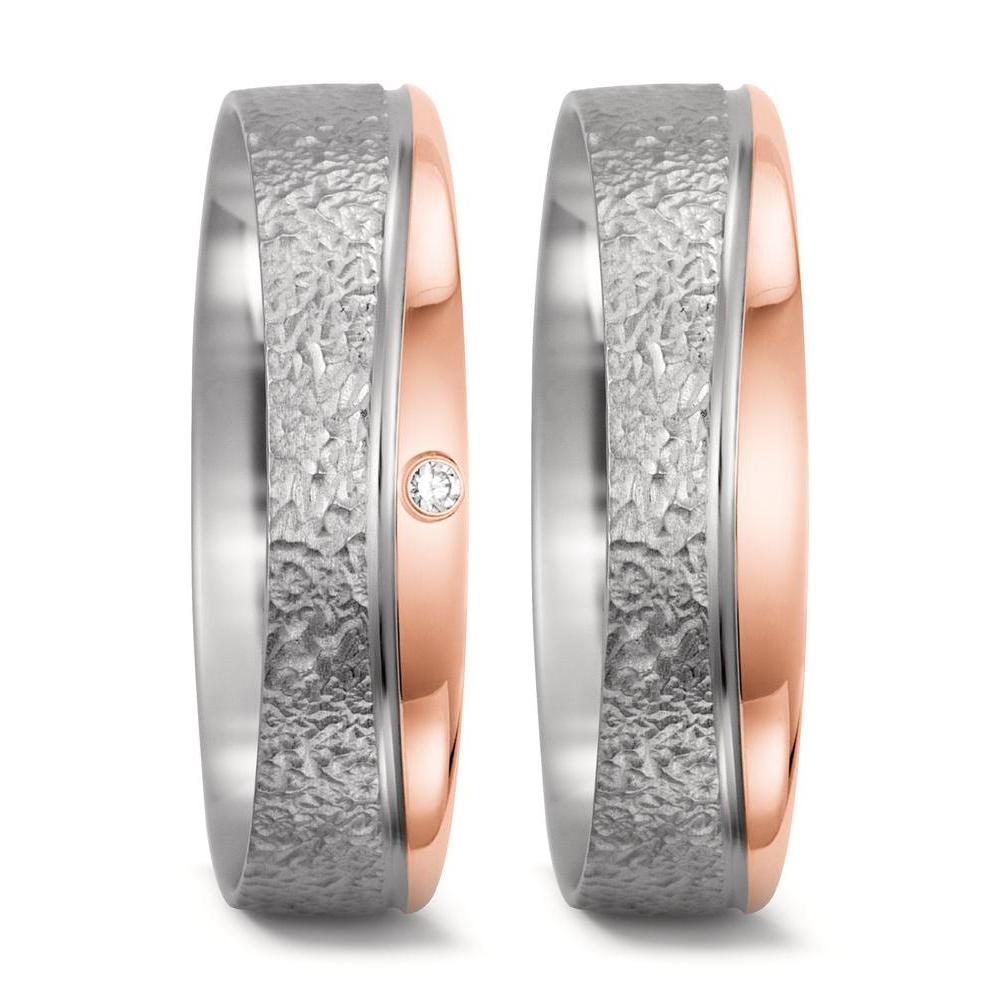 Partnerring 750/18 K Weissgold, 750/18 K Rosegold