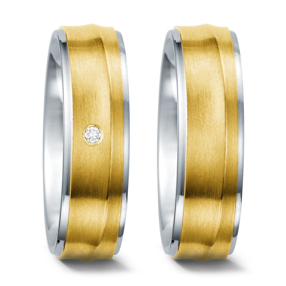 Bague Acier inoxydable, Or jaune 18K