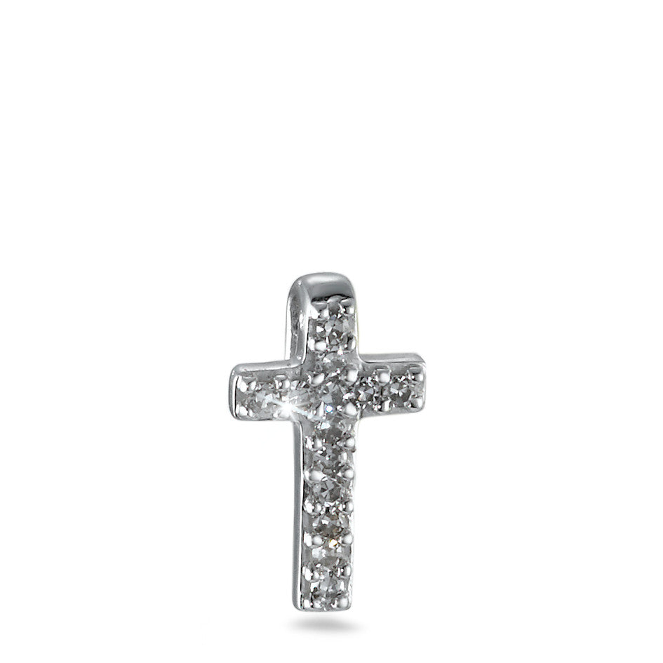 Pendentif Or blanc 18K Diamant 0.05 ct, 13 Pierres, p1 Croix