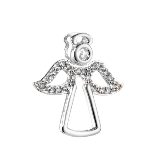 Pendentif Or blanc 18K Diamant 0.06 ct, 18 Pierres, p1 Ange