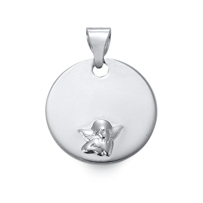 Pendentif avec gravure Argent Rhodié Ange gardien Ø12 mm