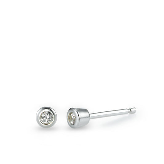 Clous d'oreilles Argent Zircone 2 Pierres Ø3.5 mm