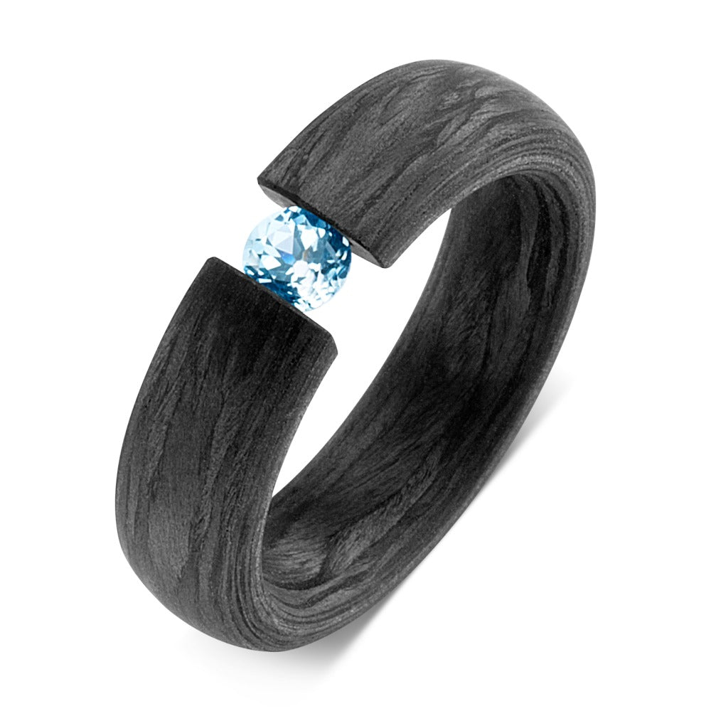 Bague Carbone Topaze bleu