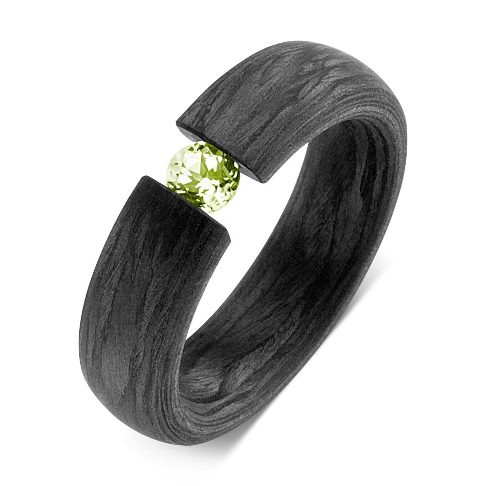 Anello Carbonio Peridoto verde