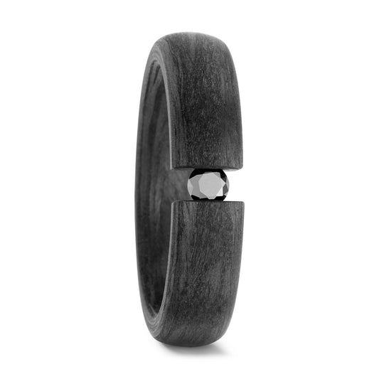 Anello Carbonio Diamante nero, 0.10 ct, w-si