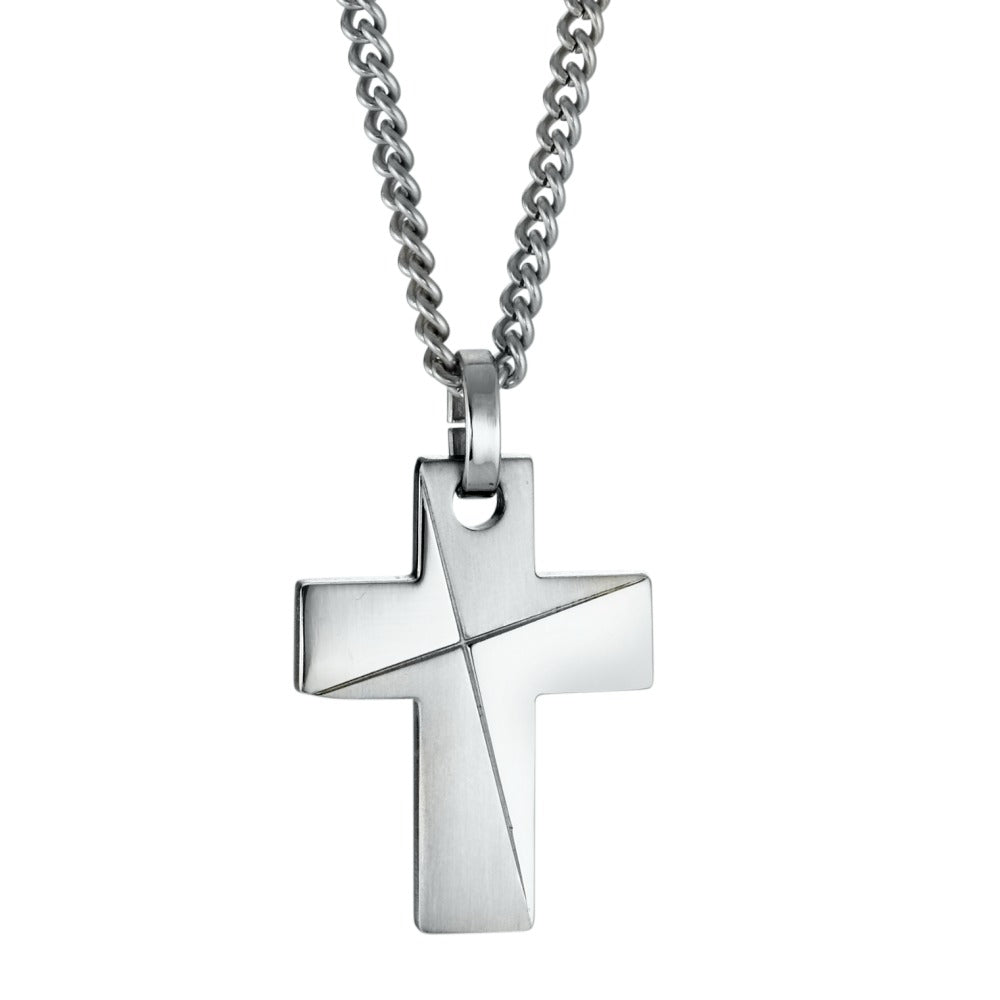 Chaînette avec pendentif Acier inoxydable Croix 50 cm