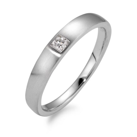 Bague solitaire Or blanc 18K Diamant blanc, 0.07 ct, brillant, w-si