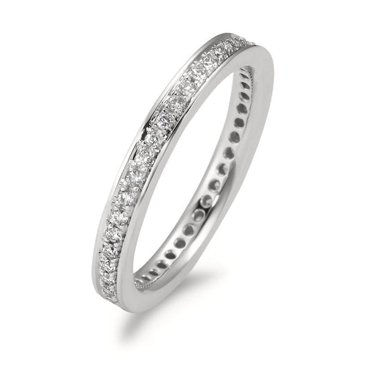 Memory Ring 750/18 K Weissgold Diamant weiss, 0.33 ct, 42 Steine, Brillantschliff, w-si