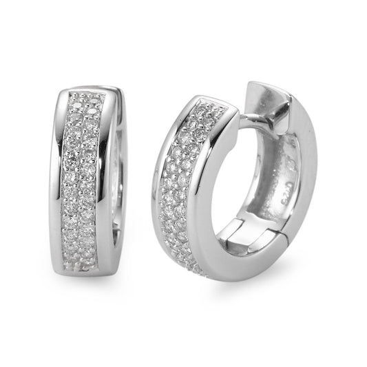 Orecchini circolari Oro bianco 750/18 carati Diamante bianco, 0.25 ct, 50 pietra, [Brillant], w-si