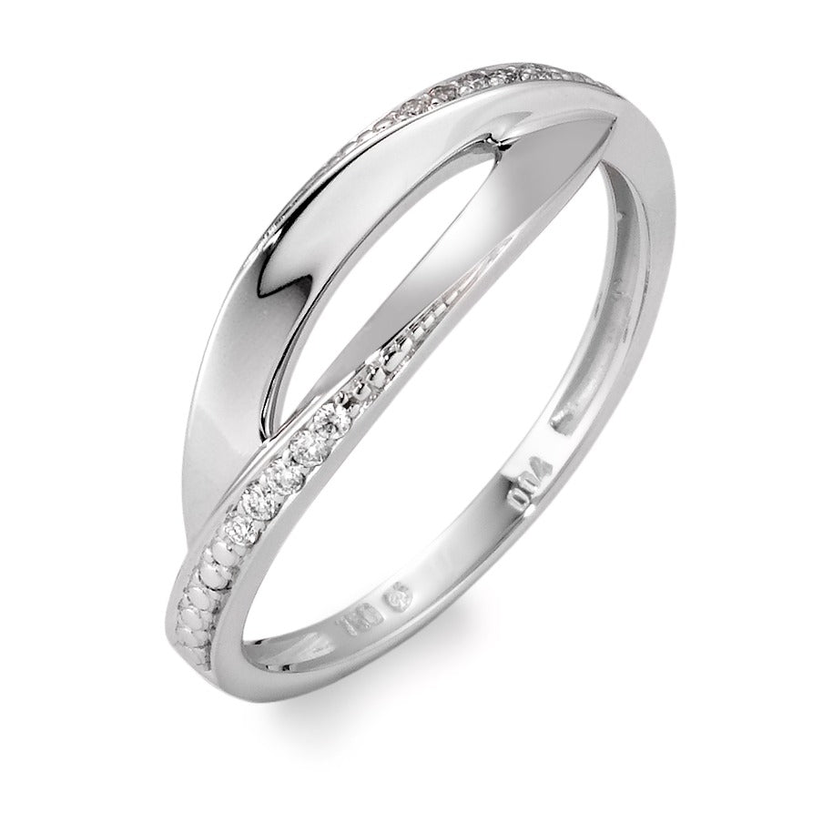 Bague Or blanc 18K Diamant blanc, 0.04 ct, 10 Pierres, brillant, w-si