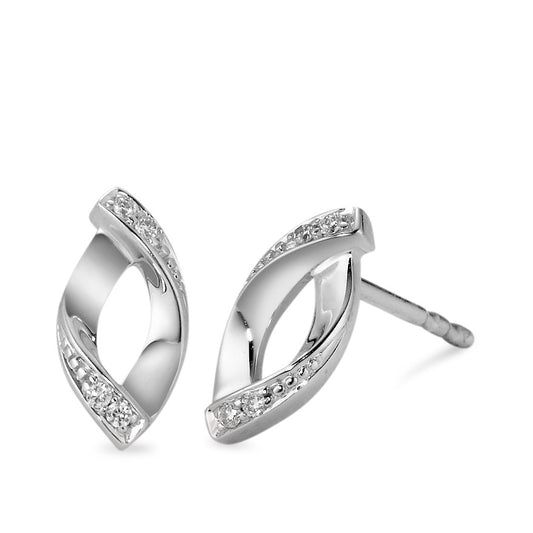 Clous d'oreilles Or blanc 18K Diamant blanc, 0.04 ct, 8 Pierres, brillant, w-si