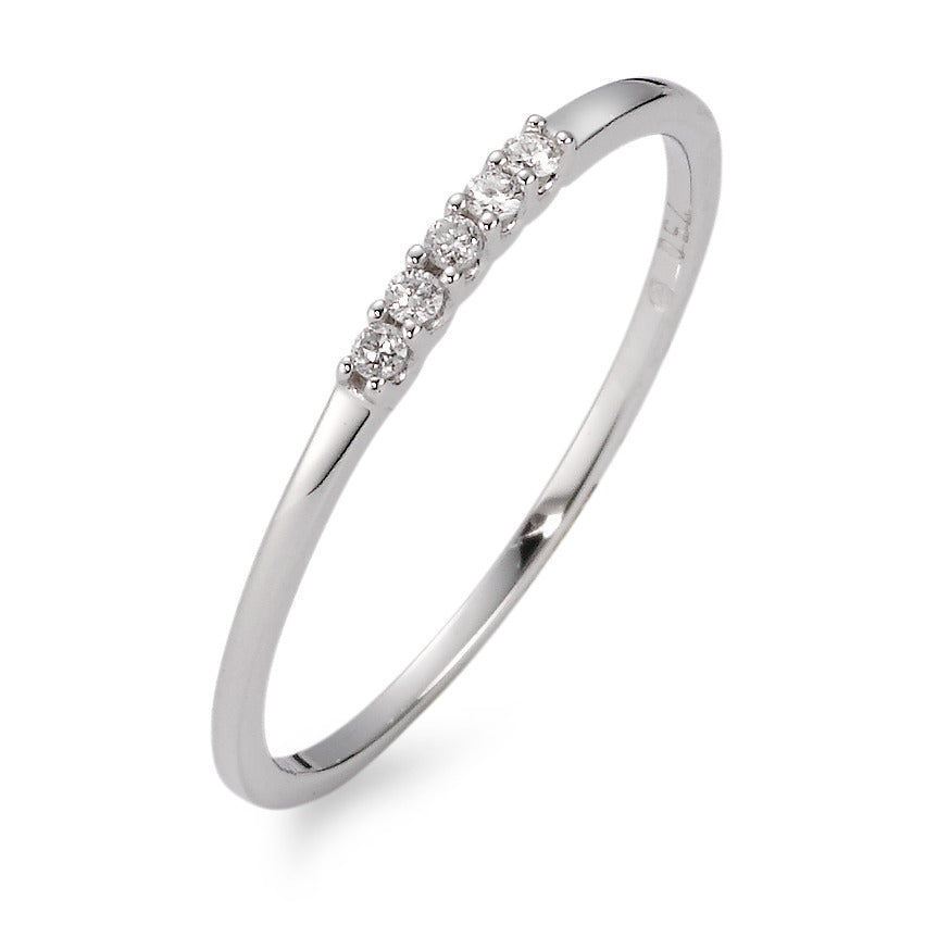 Anelli impilabili Oro bianco 750/18 carati Diamante bianco, 0.05 ct, 5 pietra, [Brillant], w-si