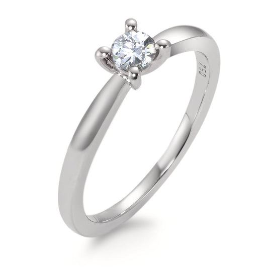 Bague solitaire Or blanc 18K Diamant blanc, 0.25 ct, brillant, w-si