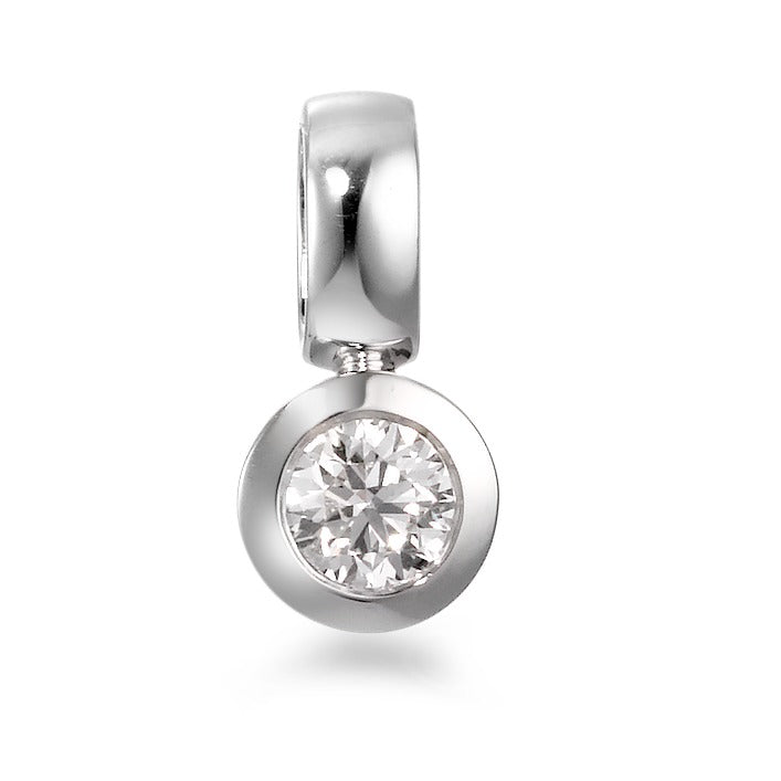 Pendentif Or blanc 18K Diamant blanc, 0.25 ct, brillant, w-si Ø6 mm