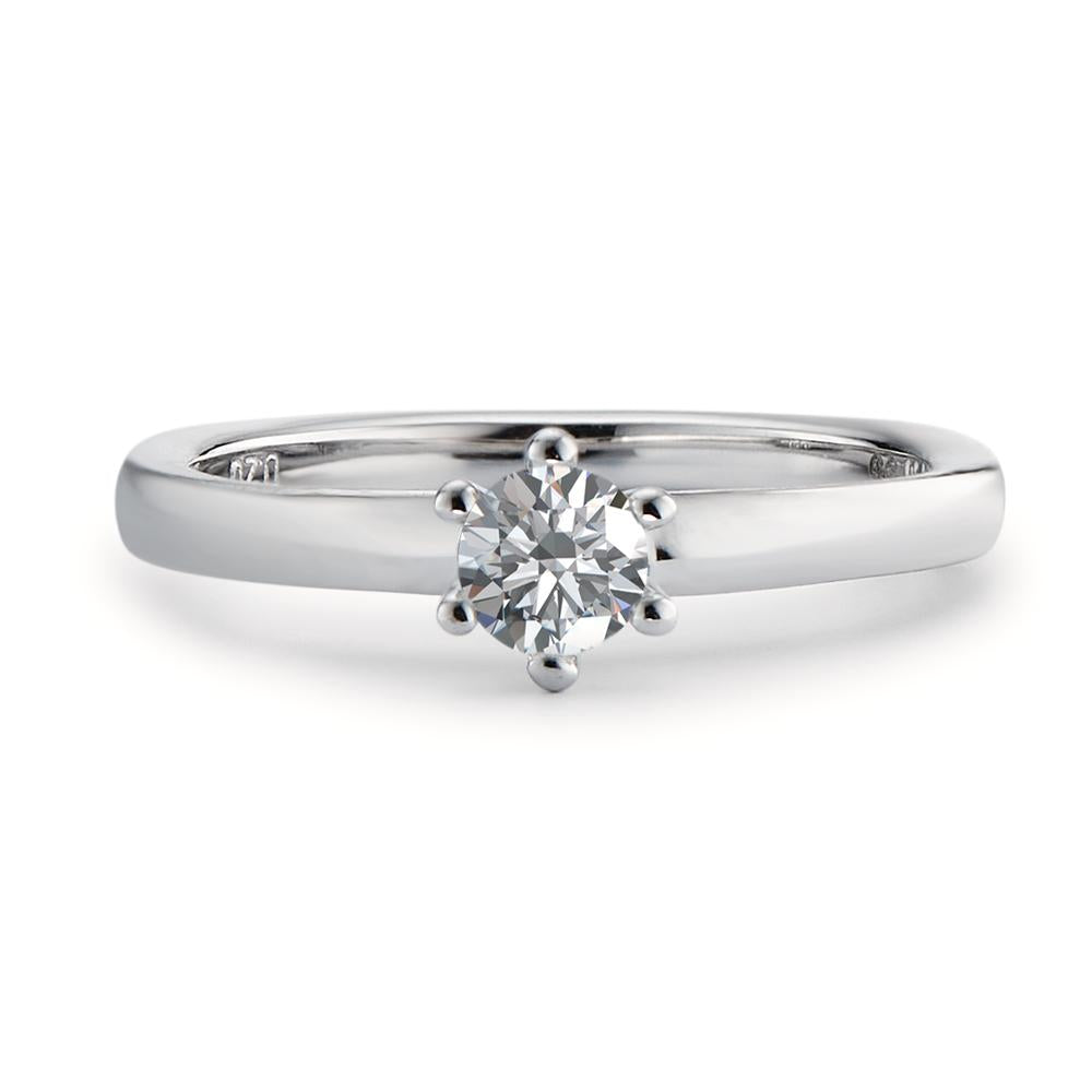 Bague solitaire Or blanc 18K Diamant blanc, 0.20 ct, brillant, w-si