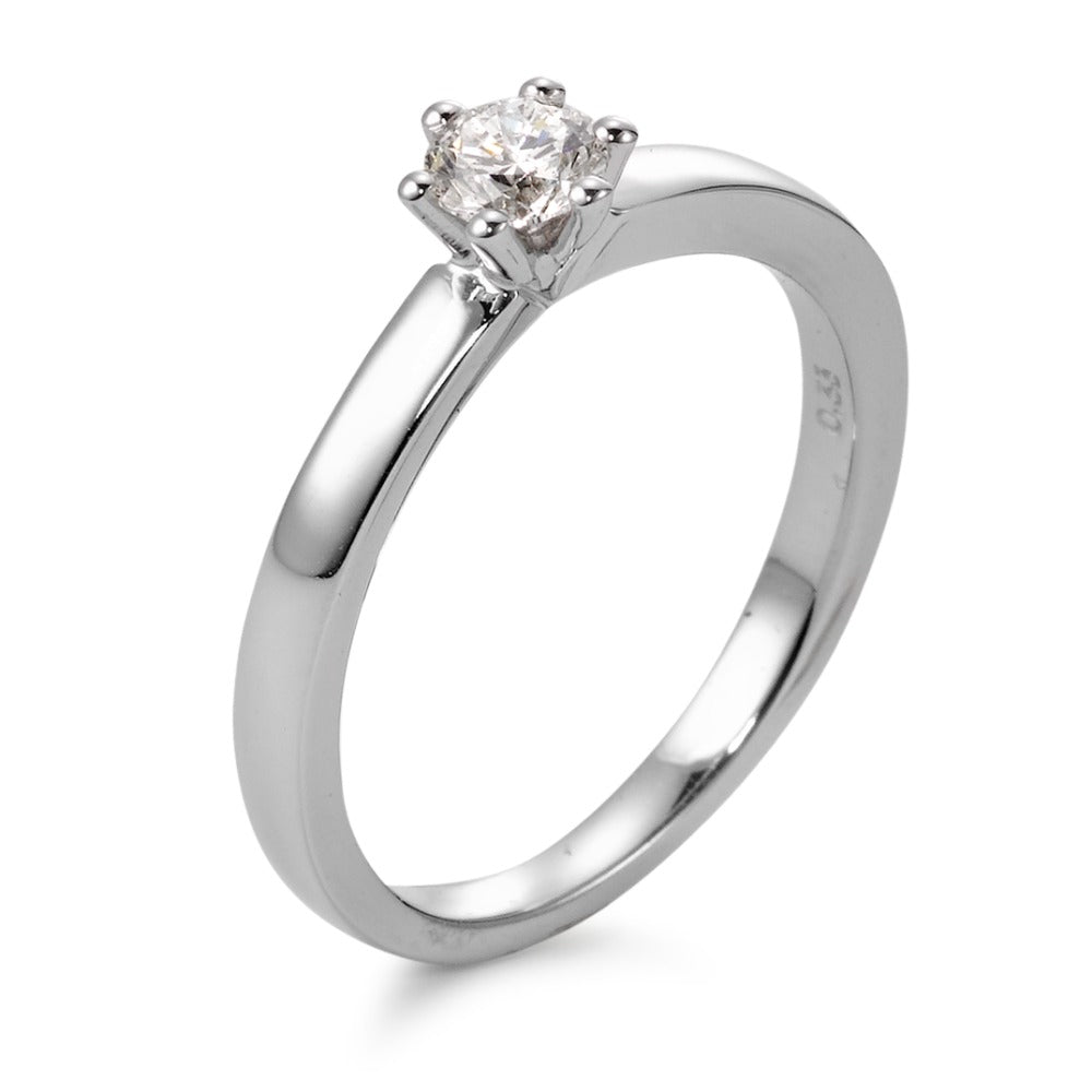 Bague solitaire Or blanc 18K Diamant blanc, 0.25 ct, brillant, w-si