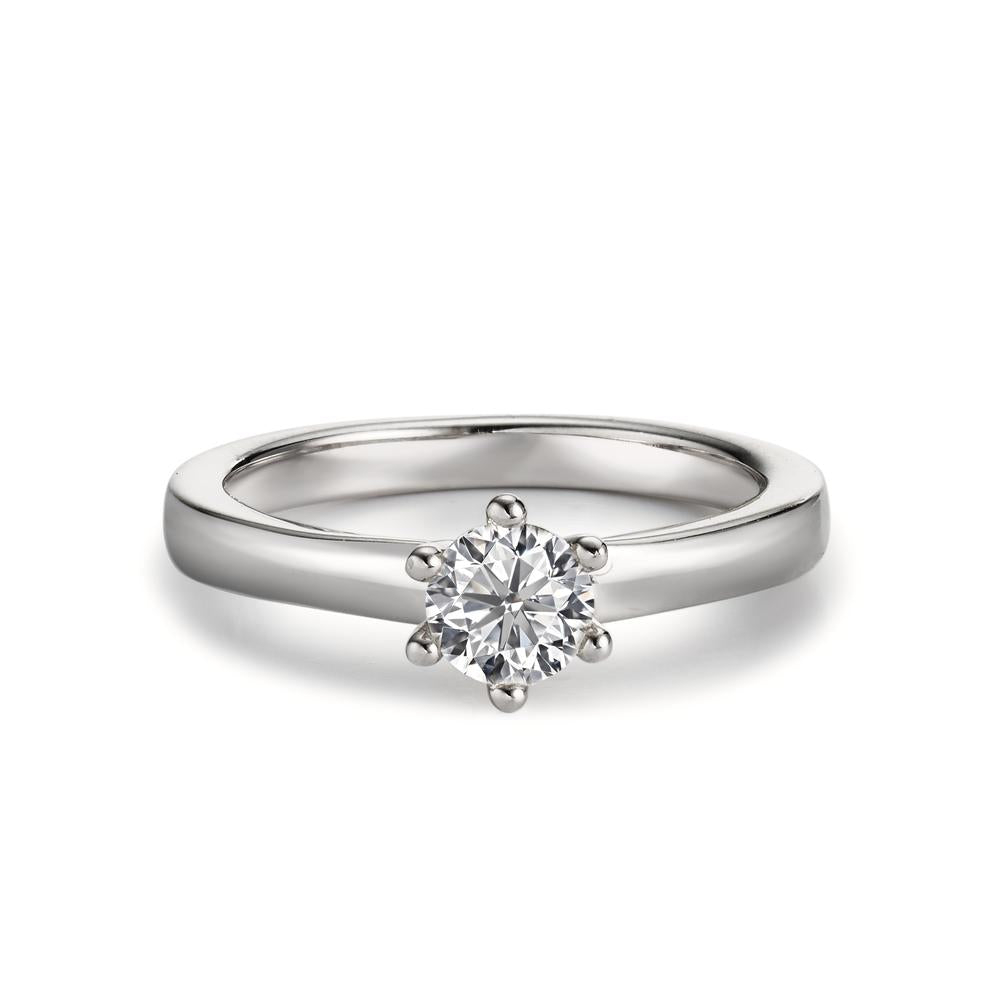 Bague solitaire Or blanc 18K Diamant blanc, 0.50 ct, brillant, si, IGI Ø5 mm