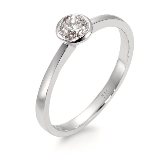 Bague solitaire Or blanc 18K Diamant blanc, 0.25 ct, brillant, w-si