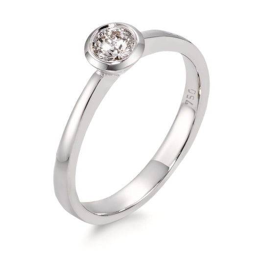 Solitär Ring 750/18 K Weissgold Diamant weiss, 0.33 ct, Brillantschliff, w-si