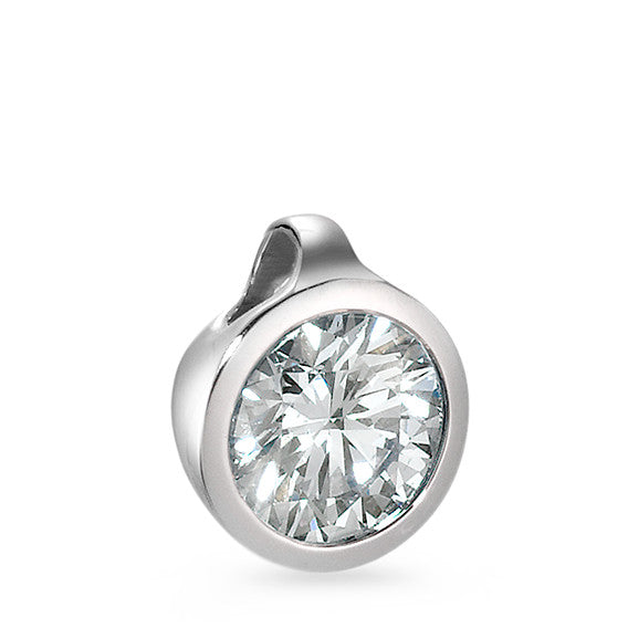 Pendentif Or blanc 750/18 ct. Diamant 0.5 ct Ø6.5 mm