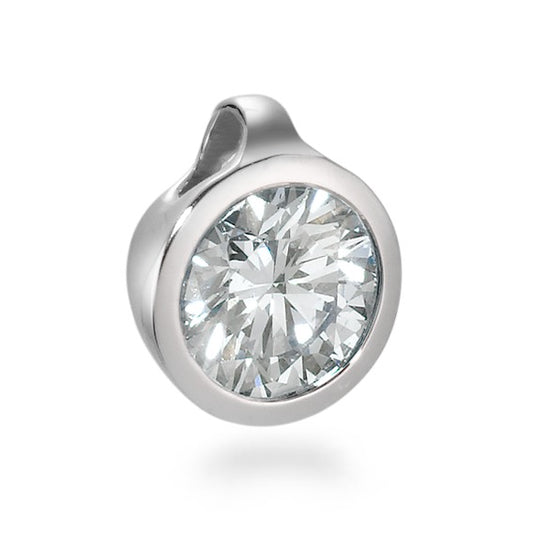 Pendentif Or blanc 18K Diamant blanc, 0.75 ct, brillant, si, IGI Ø7 mm