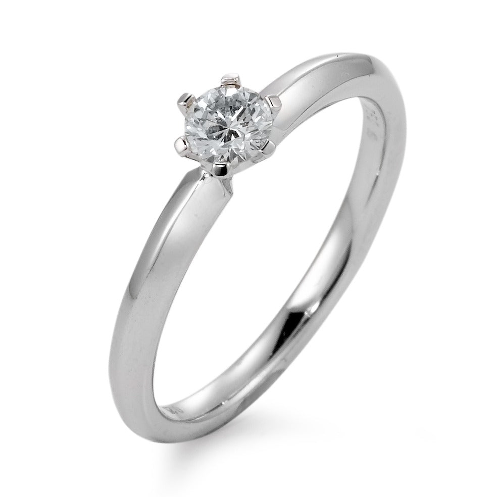 Bague solitaire Or blanc 18K Diamant blanc, 0.25 ct, brillant, w-si