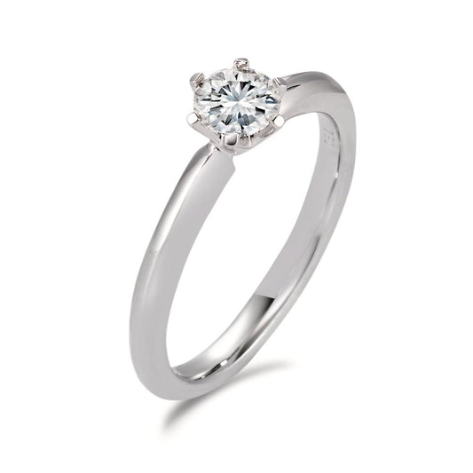 Bague solitaire Or blanc 18K Diamant blanc, 0.50 ct, brillant, si, GIA Ø5.5 mm