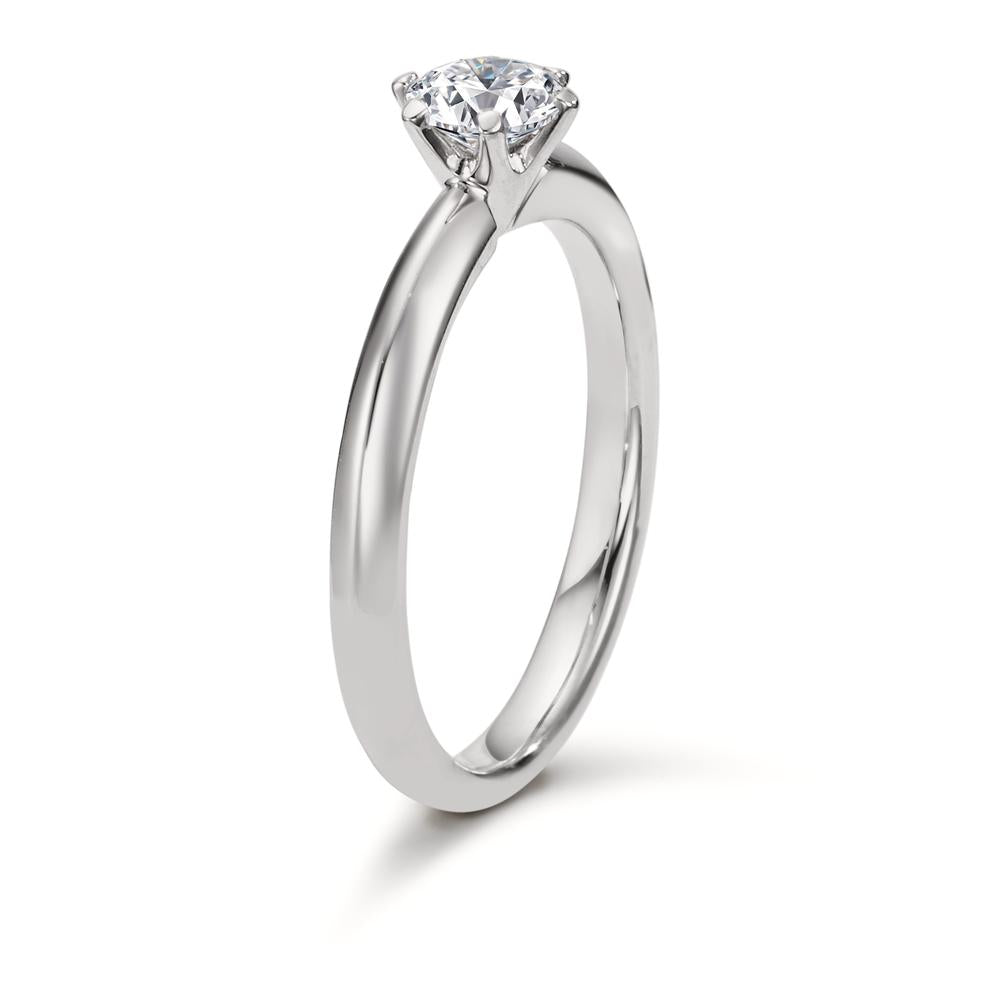 Bague solitaire Or blanc 18K Diamant blanc, 0.50 ct, brillant, si, GIA Ø5.5 mm