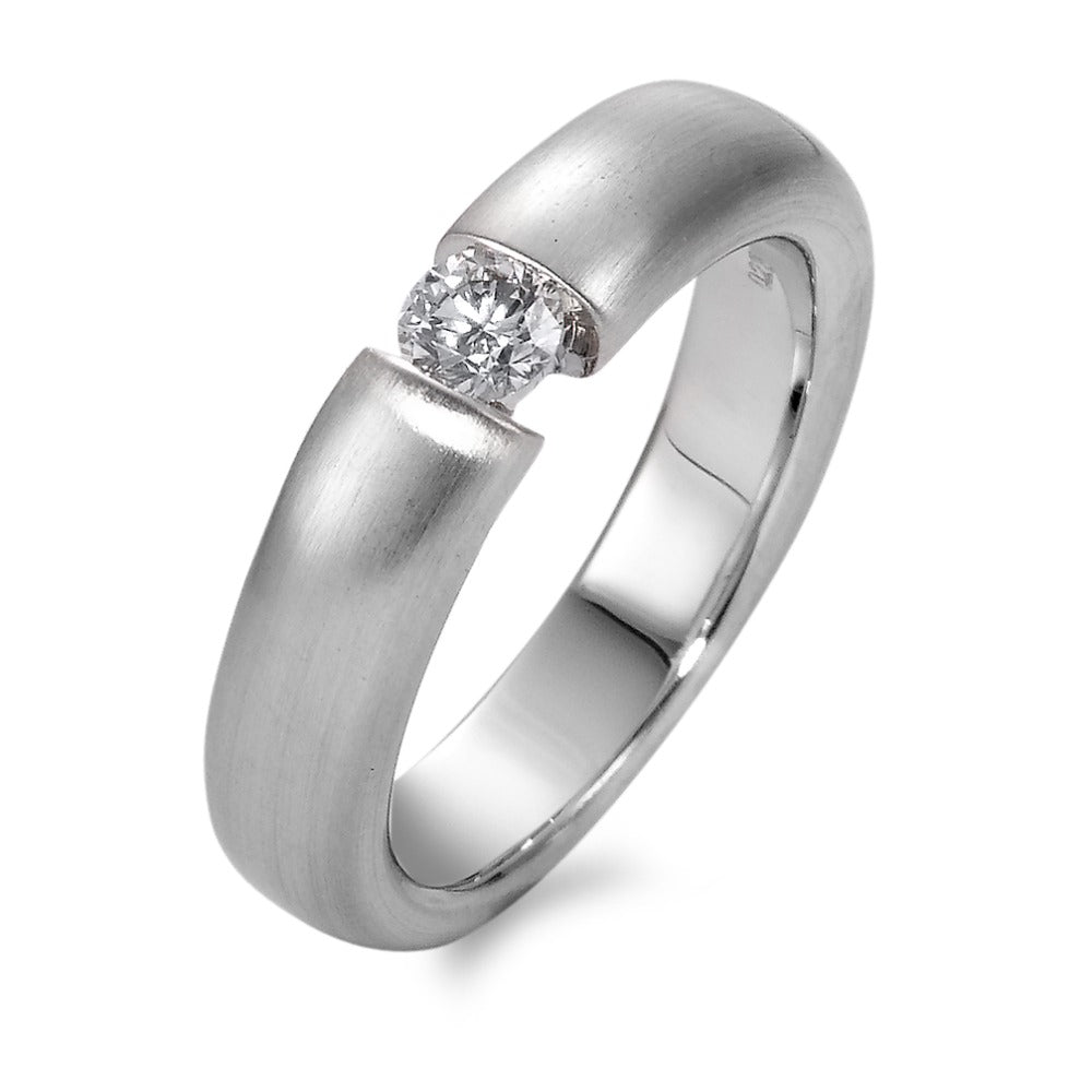 Bague solitaire Or blanc 18K Diamant blanc, 0.25 ct, brillant, w-si