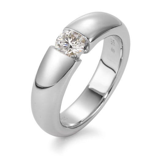 Bague solitaire Or blanc 18K Diamant blanc, 0.50 ct, brillant, si, IGI Ø5 mm