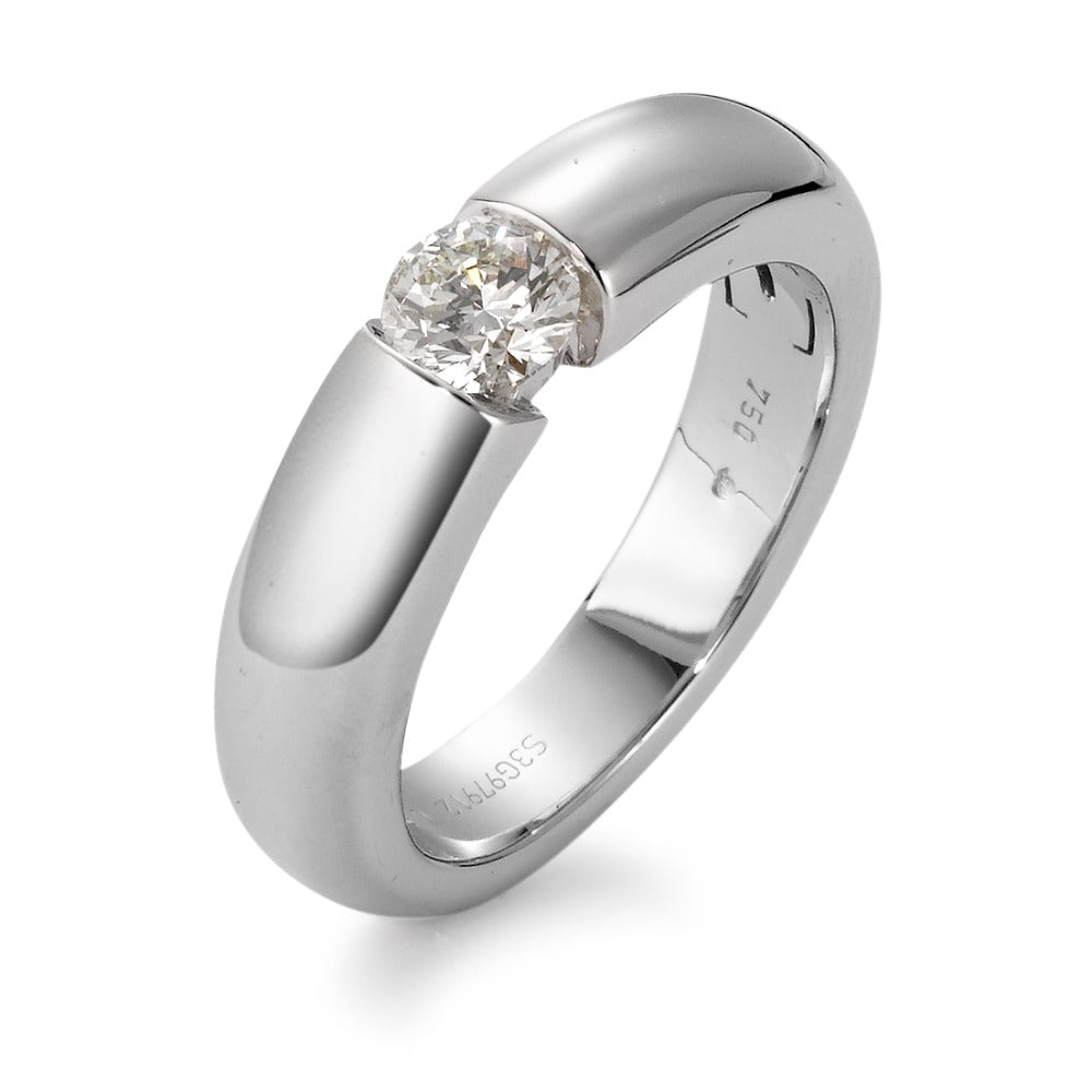 Bague solitaire Or blanc 18K Diamant blanc, 0.50 ct, brillant, si, IGI Ø5 mm