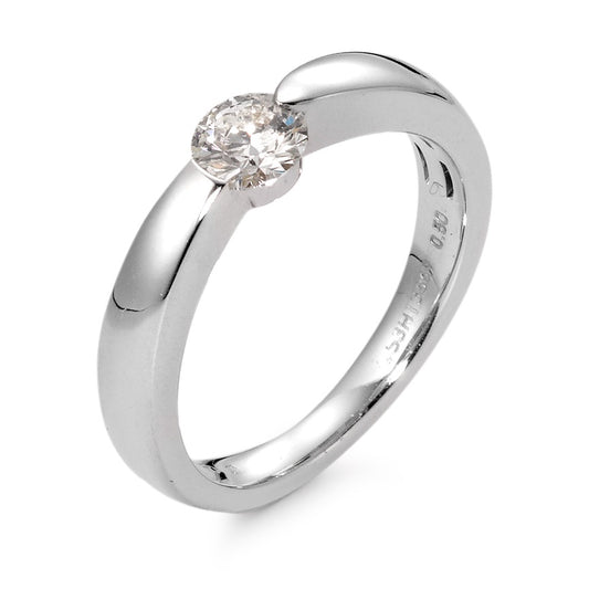 Bague solitaire Or blanc 18K Diamant blanc, 0.50 ct, brillant, si, IGI Ø5 mm