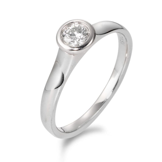 Bague solitaire Or blanc 18K Diamant 0.20 ct, tw-si