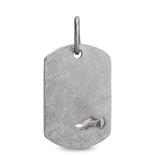 Pendentif avec gravure Acier inoxydable, Argent Football