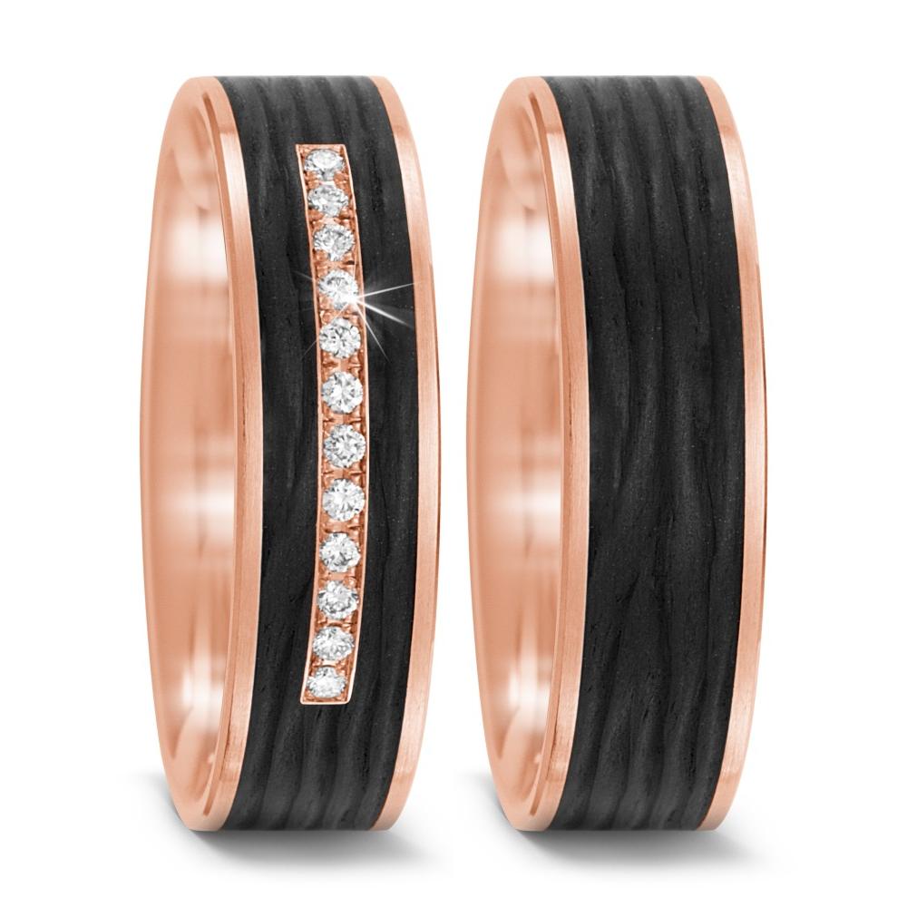 Partnerring 585/14 K Rosegold, Carbon