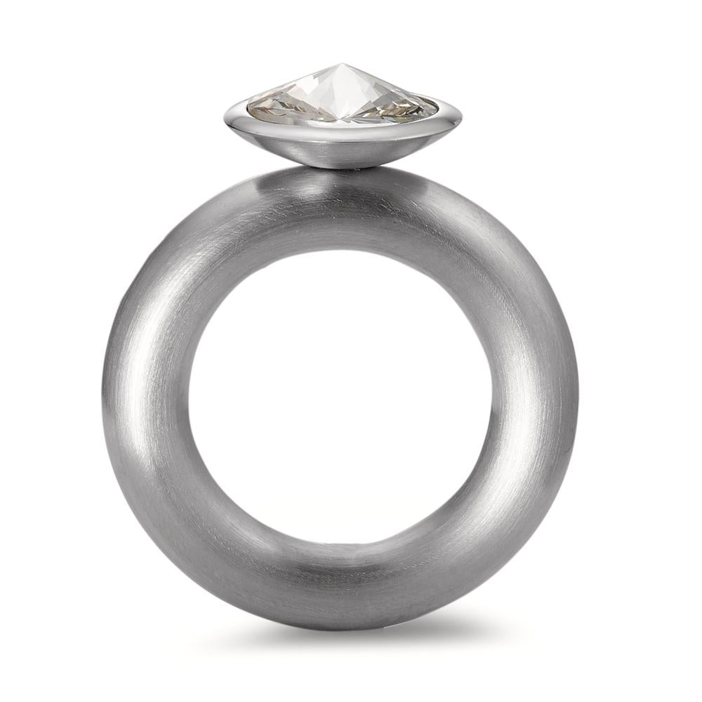 Bague Acier inoxydable Zircone blanc Ø10 mm