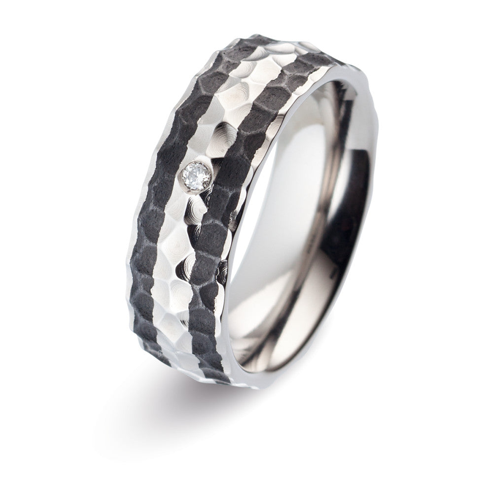 Partnerring Titan, Carbon Diamant 0.03 ct, w-si