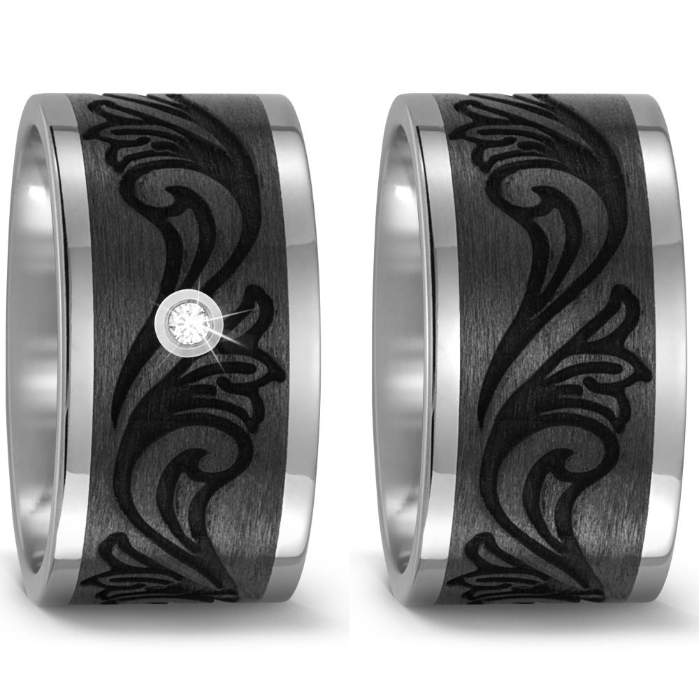 Bague Titane, Carbone