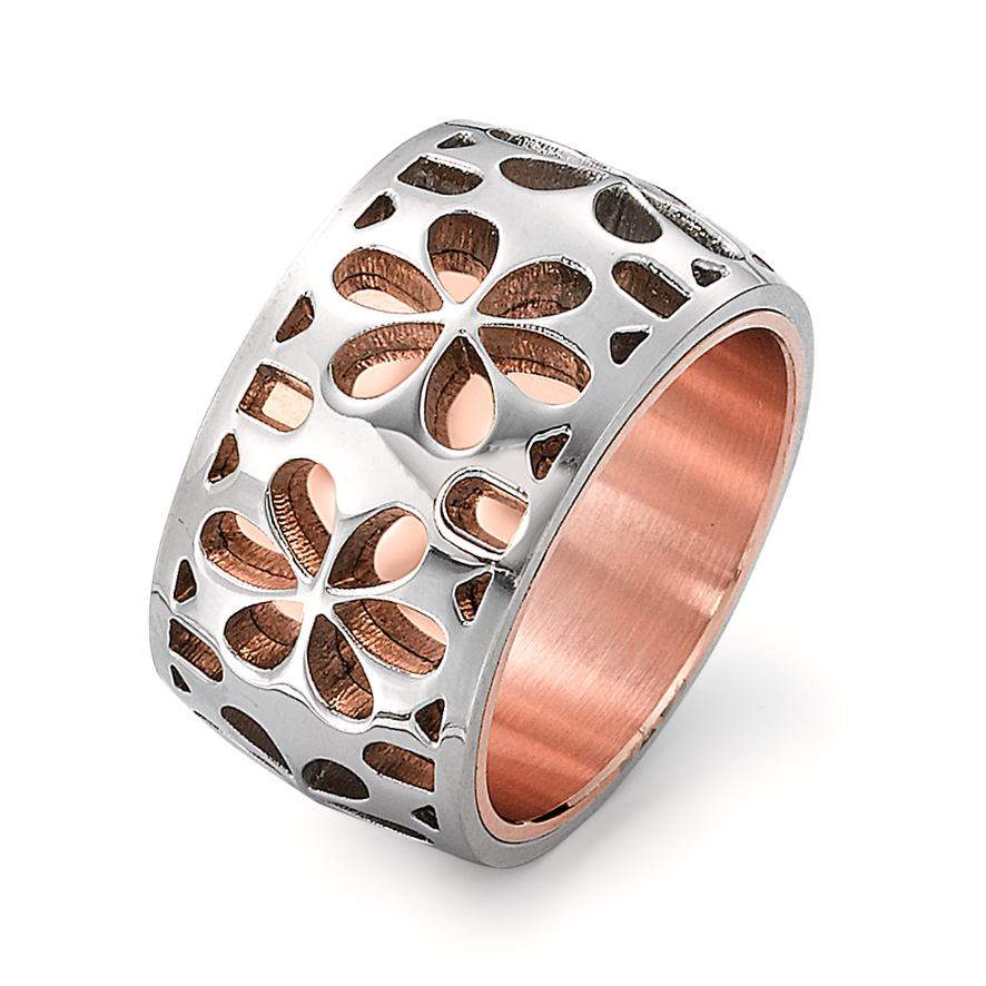 Bague Acier inoxydable rosé Plaqué or Fleur