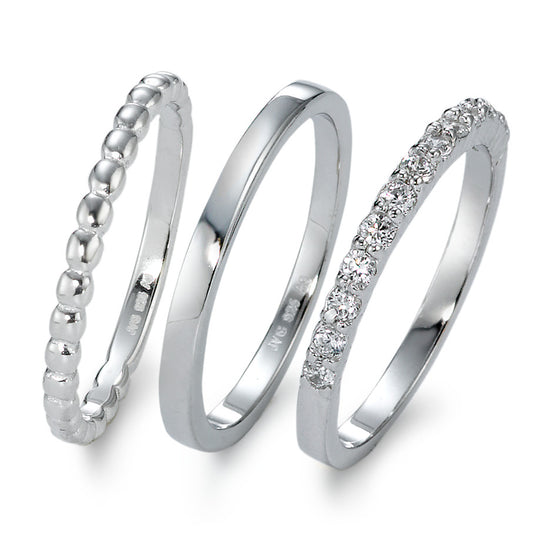 Set di anelli Argento Zirconia rodiato