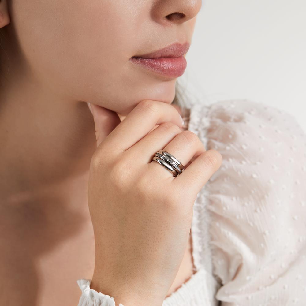 Bague d'éternité Acier inoxydable Zircone